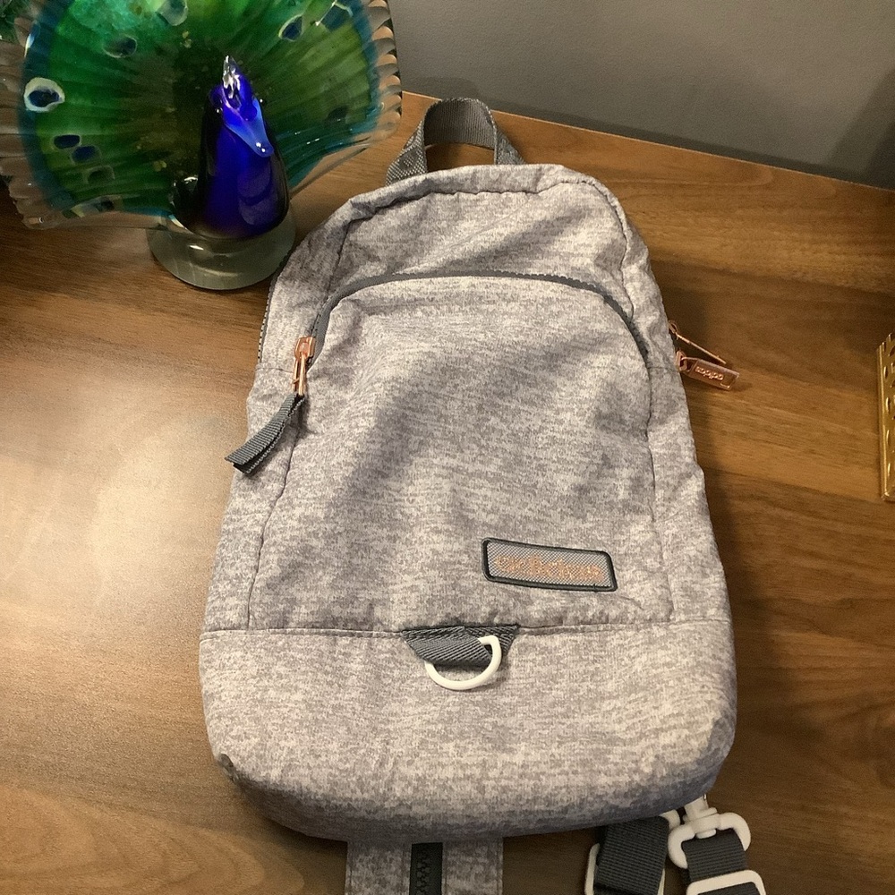 Adidas Heather Gray Sling‎ Backpack with Rose Gold hardware